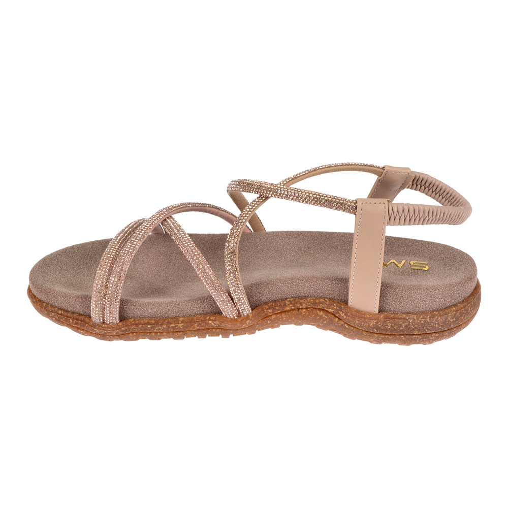 Sms Taşlı Comfort Kadın Sandalet SMS-2546 NUT TAŞLI