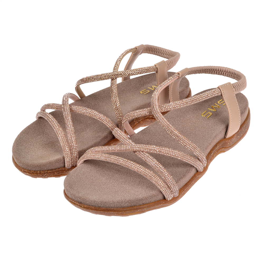 Sms Taşlı Comfort Kadın Sandalet SMS-2546 NUT TAŞLI