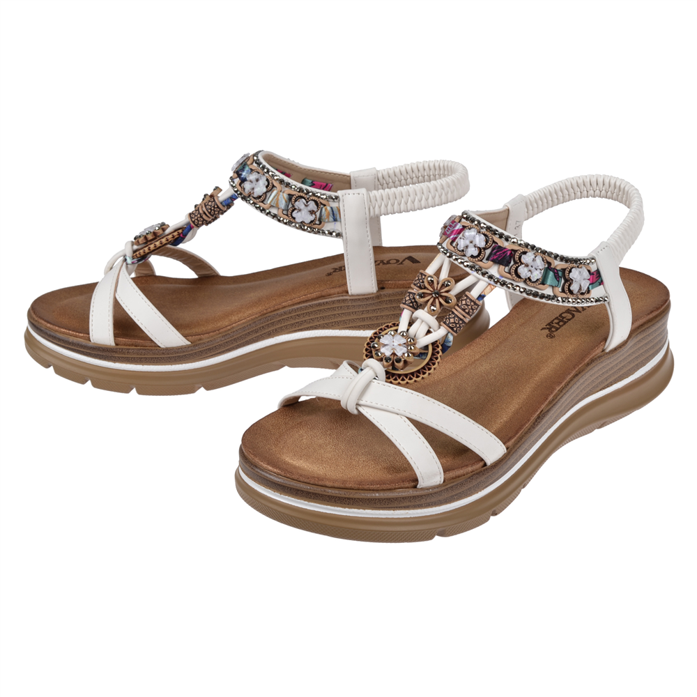 Voyager Dolgu Taban Comfort Kadın Sandalet VOY-481-Z BEYAZ