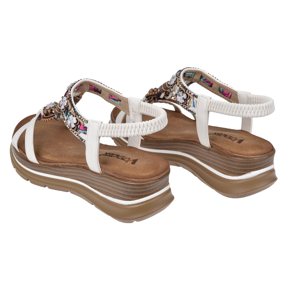 Voyager Dolgu Taban Comfort Kadın Sandalet VOY-481-Z BEYAZ