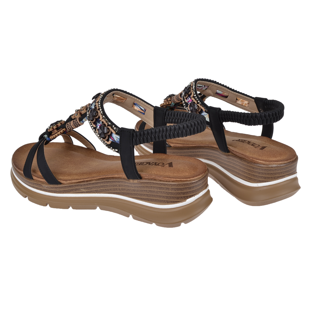 Voyager Dolgu Taban Comfort Kadın Sandalet VOY-481-Z SİYAH