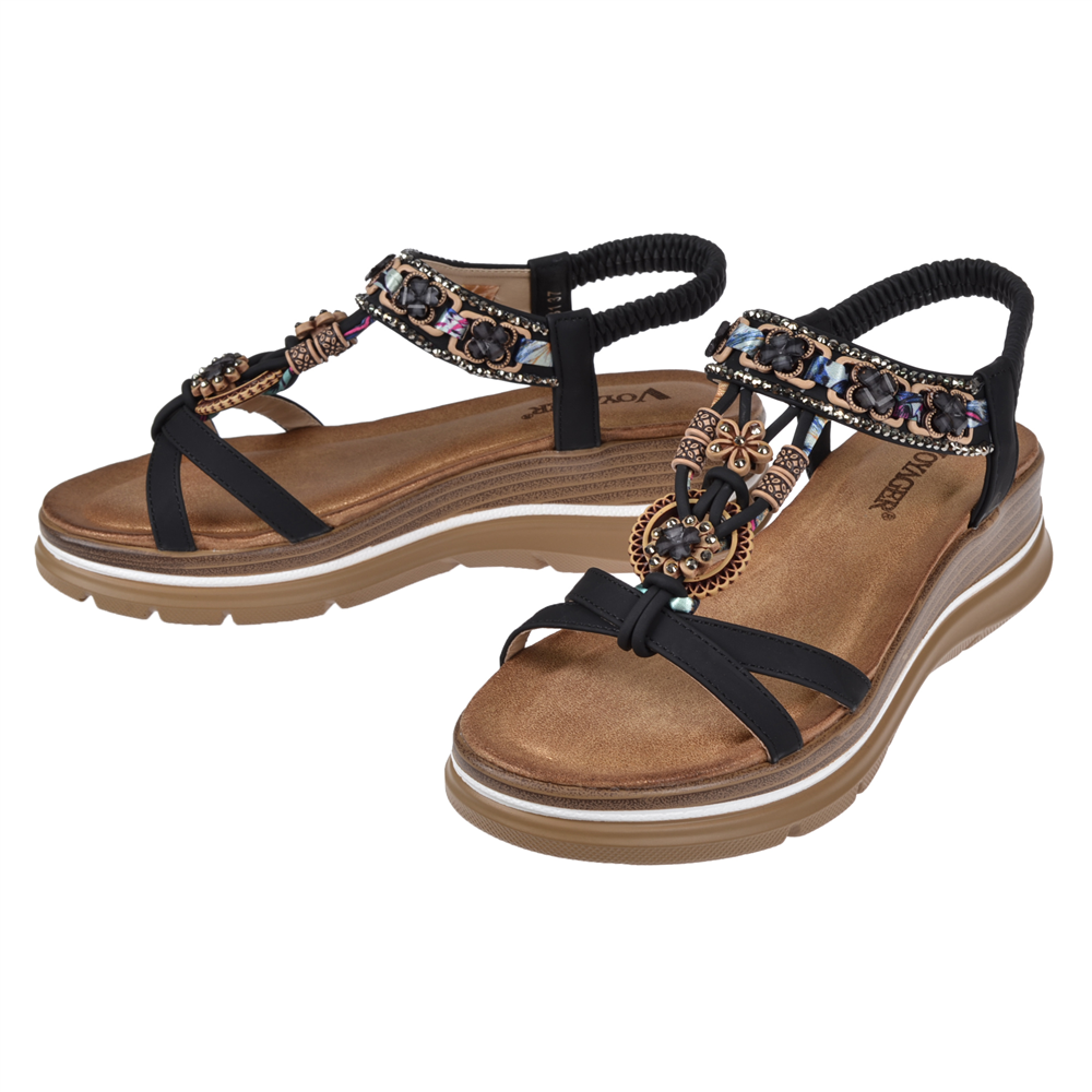 Voyager Dolgu Taban Comfort Kadın Sandalet VOY-481-Z SİYAH