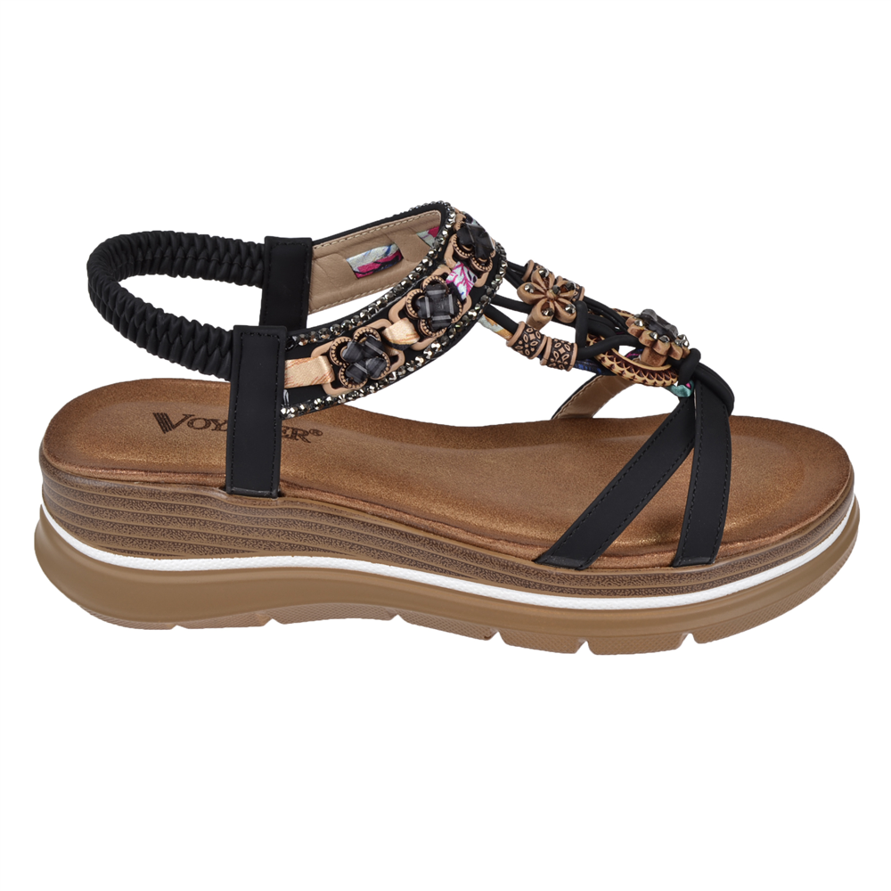 Voyager Dolgu Taban Comfort Kadın Sandalet VOY-481-Z SİYAH