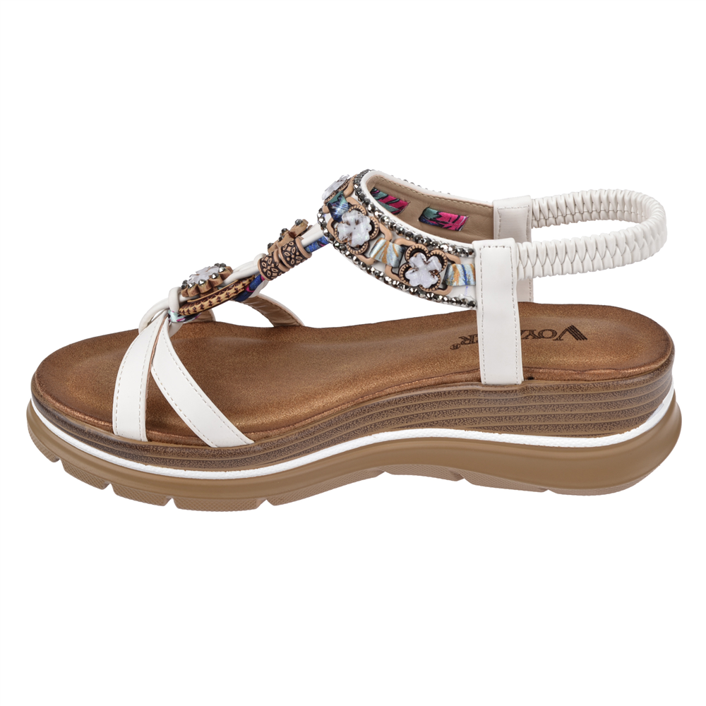 Voyager Dolgu Taban Comfort Kadın Sandalet VOY-481-Z BEYAZ