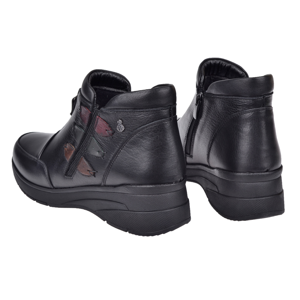 Voyager Hakiki Deri Comfort Kadın Bot VOY-Z014 SİYAH