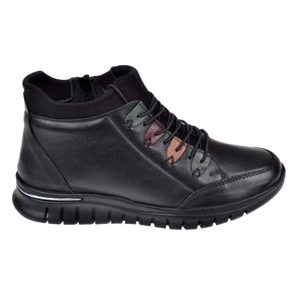 Voyager Hakiki Deri Comfort Kadın Bot VOY-433 SİYAH