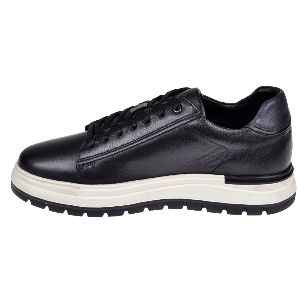 Voyager Hakiki Deri Erkek Spor Ayakkabı Sneaker VOY-387 SİYAH