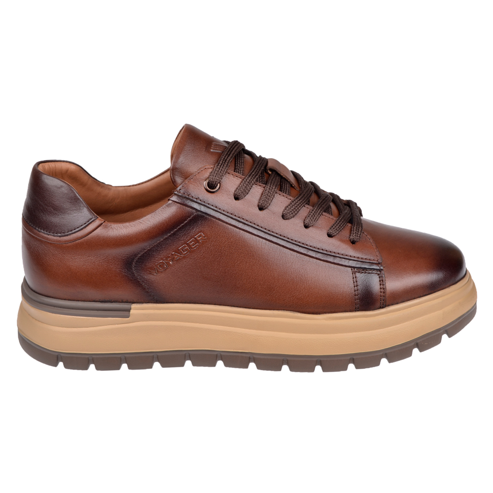 Voyager Hakiki Deri Erkek Spor Ayakkabı Sneaker VOY-387 TABA