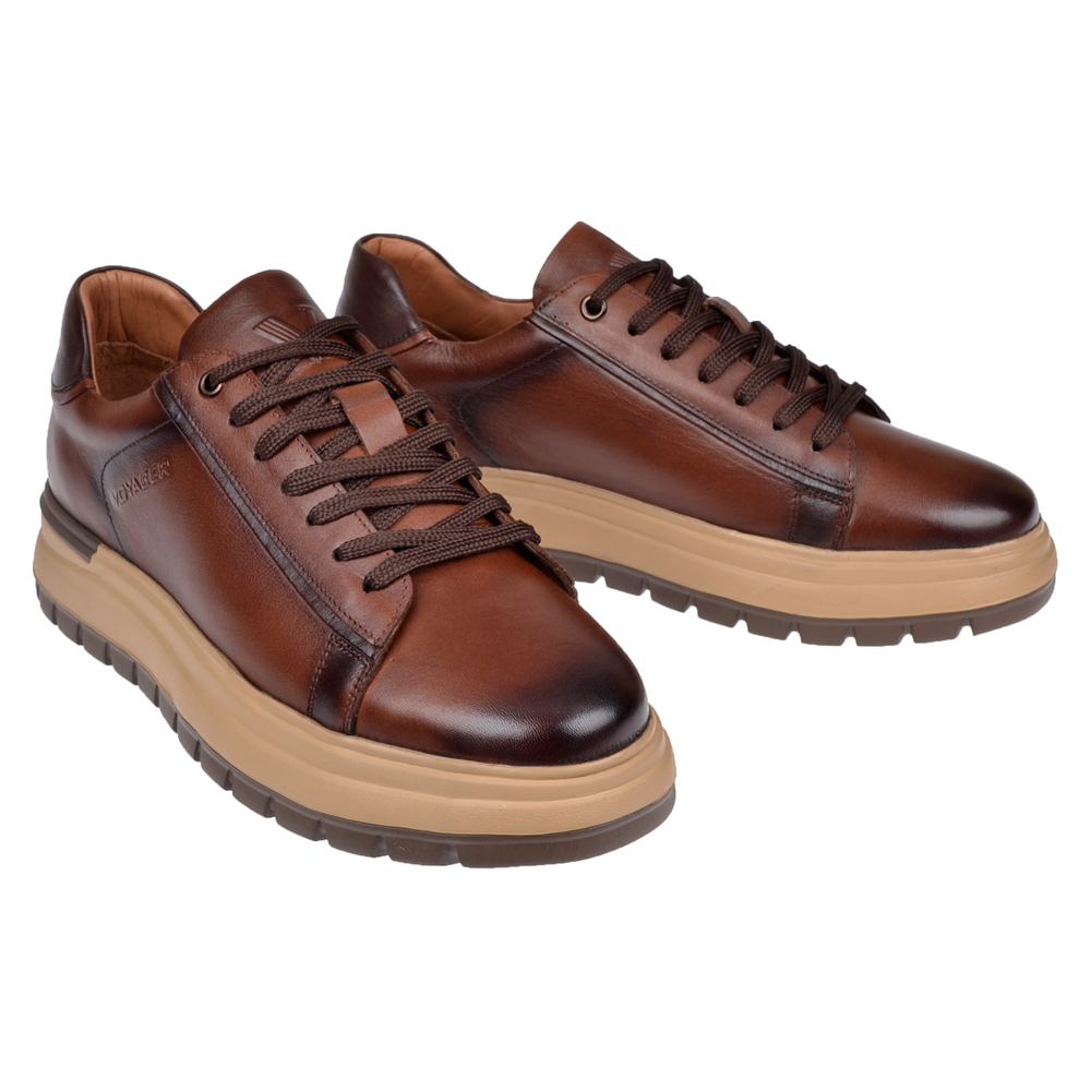 Voyager Hakiki Deri Erkek Spor Ayakkabı Sneaker VOY-387 TABA