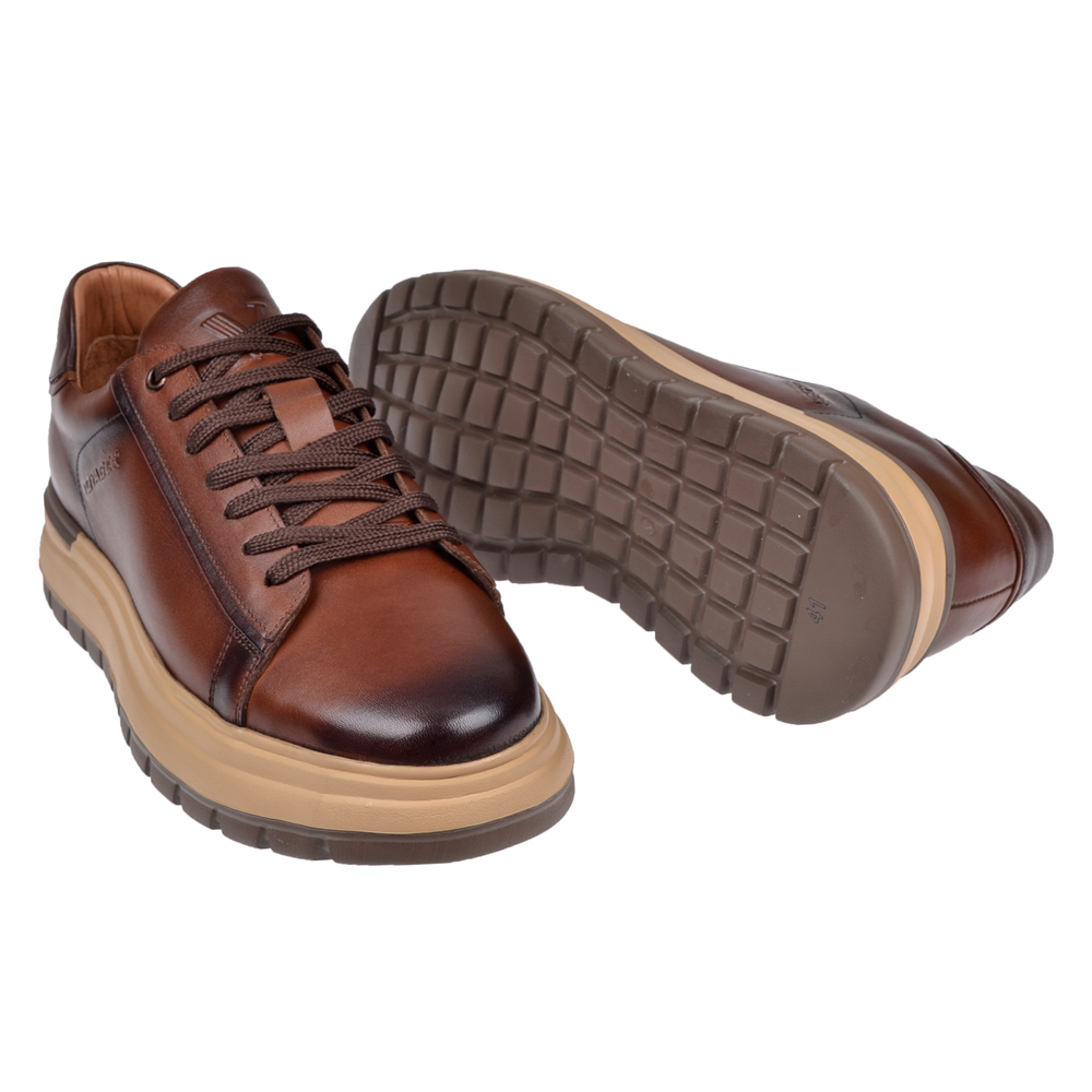Voyager Hakiki Deri Erkek Spor Ayakkabı Sneaker VOY-387 TABA