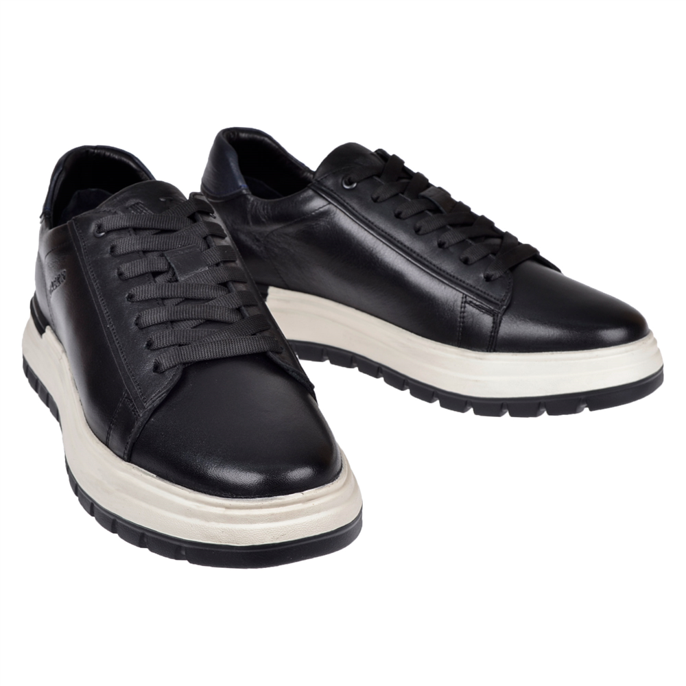 Voyager Hakiki Deri Erkek Spor Ayakkabı Sneaker VOY-387 SİYAH