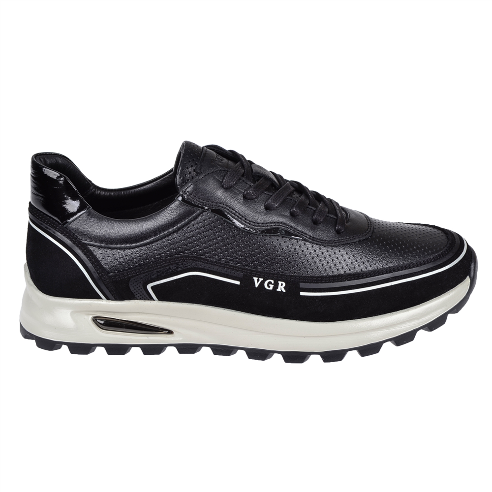 Voyager Hakiki Deri Yazlık Erkek Spor Ayakkabı Sneaker VOY-684 SİYAH