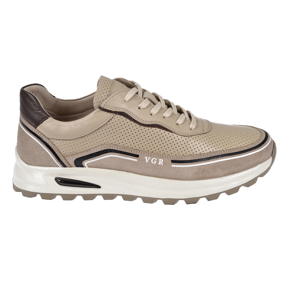 Voyager Hakiki Deri Yazlık Erkek Spor Ayakkabı Sneaker VOY-684 BEJ