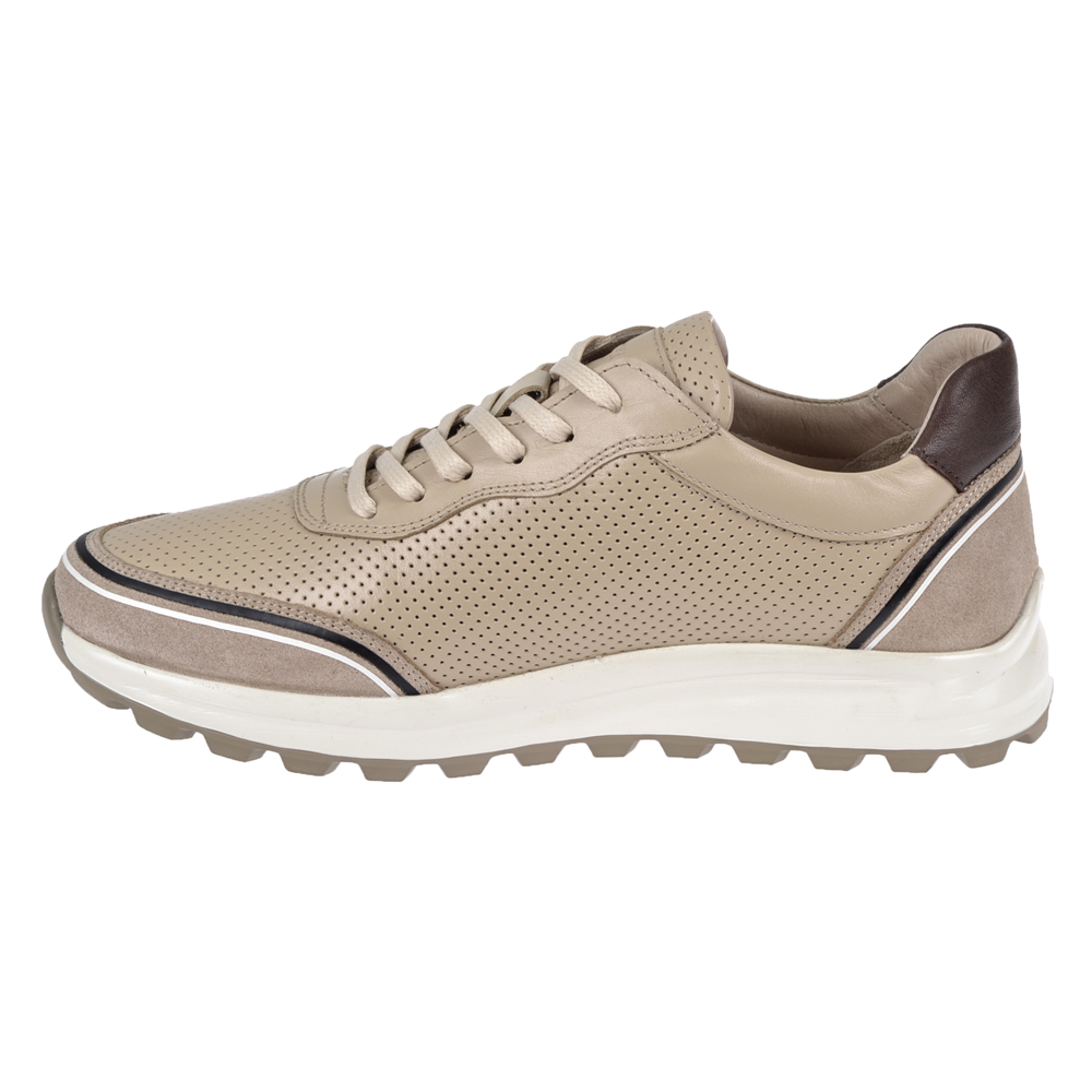 Voyager Hakiki Deri Yazlık Erkek Spor Ayakkabı Sneaker VOY-684 BEJ