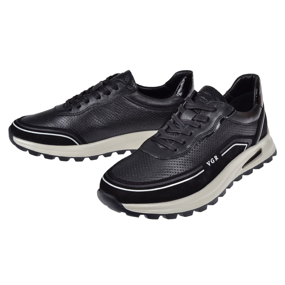 Voyager Hakiki Deri Yazlık Erkek Spor Ayakkabı Sneaker VOY-684 SİYAH