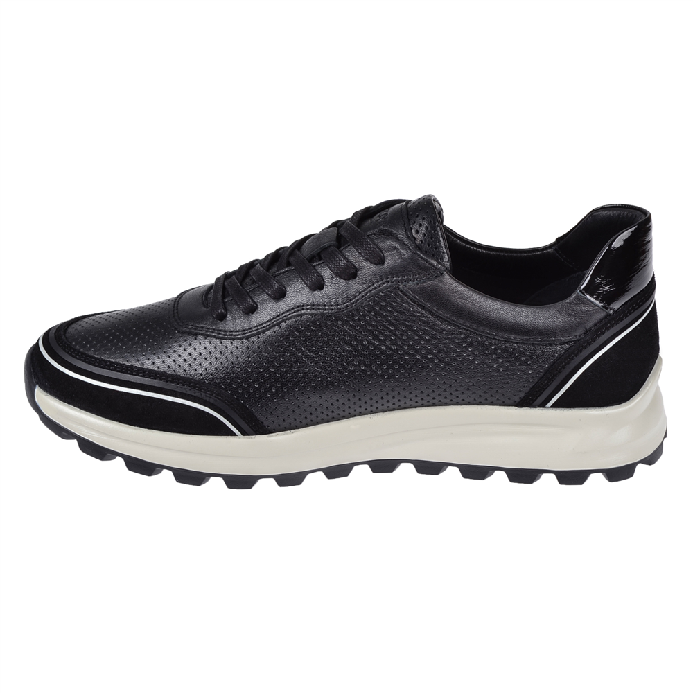 Voyager Hakiki Deri Yazlık Erkek Spor Ayakkabı Sneaker VOY-684 SİYAH