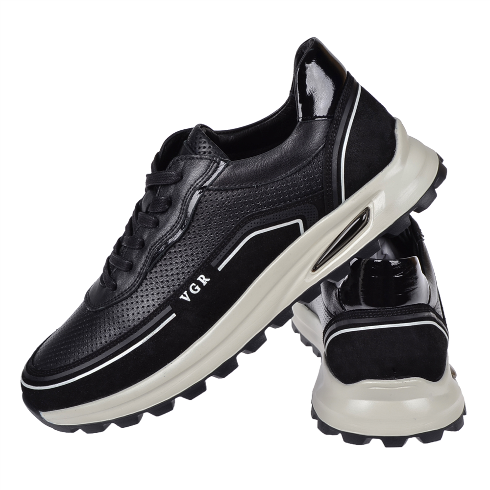 Voyager Hakiki Deri Yazlık Erkek Spor Ayakkabı Sneaker VOY-684 SİYAH