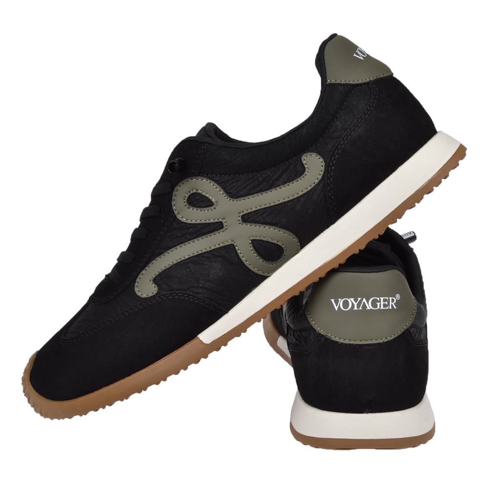 Voyager Lastik Bağcıklı Erkek Spor Ayakkabı Sneaker VOY-472 SİYAH