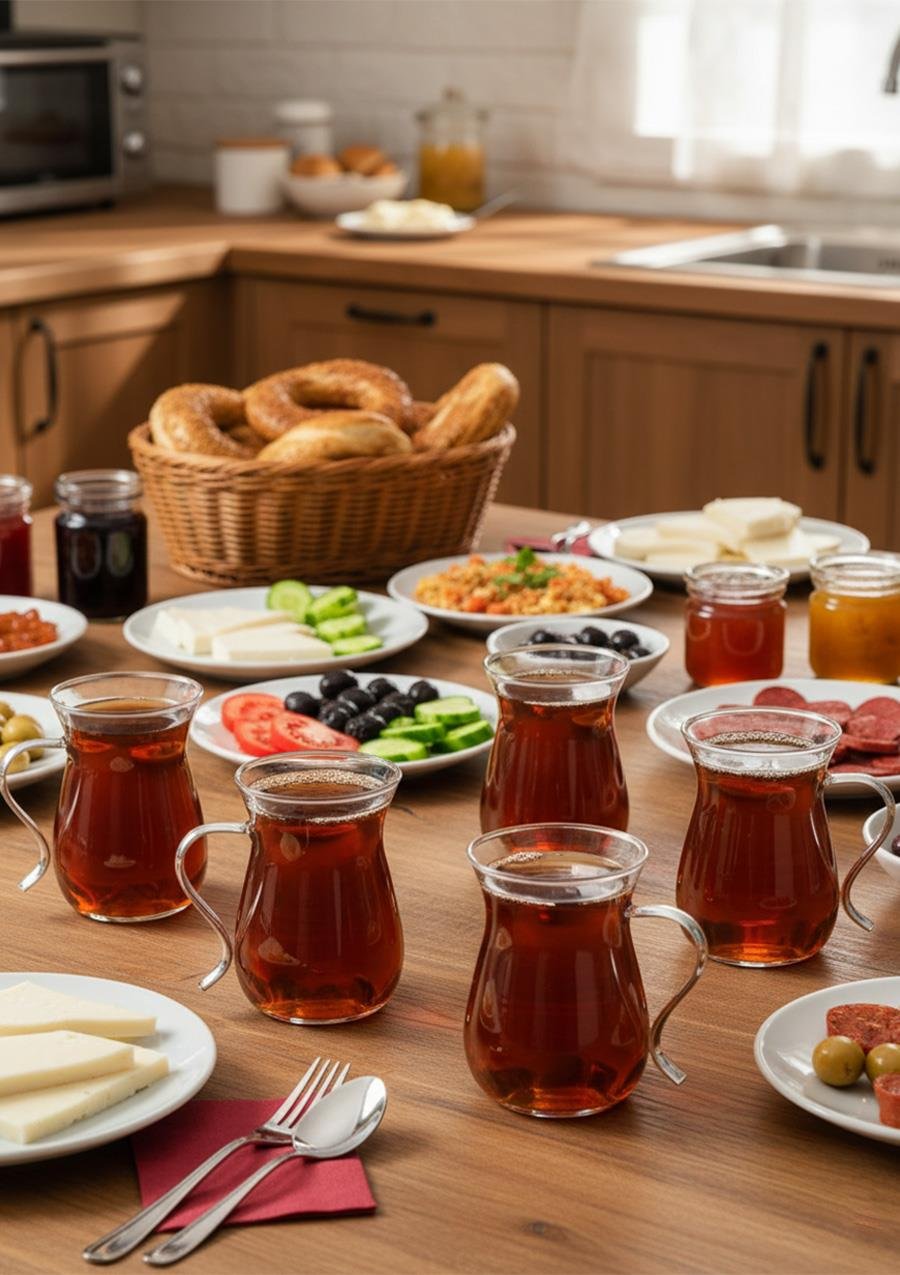 6lı Cam Çay Bardağı Seti - Kulplu Çay Bardağı Takımı - 6 Parça, 150 ML