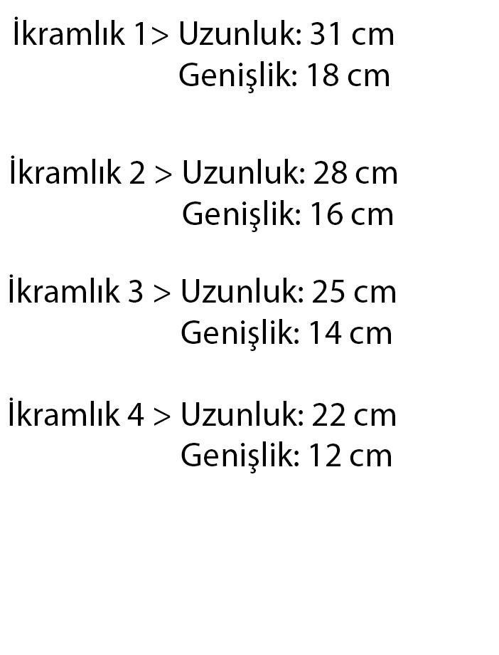 Bambu Dikdörtgen Sunumluk Set 4 Lü İkramlık Meyvelik | Hometarz