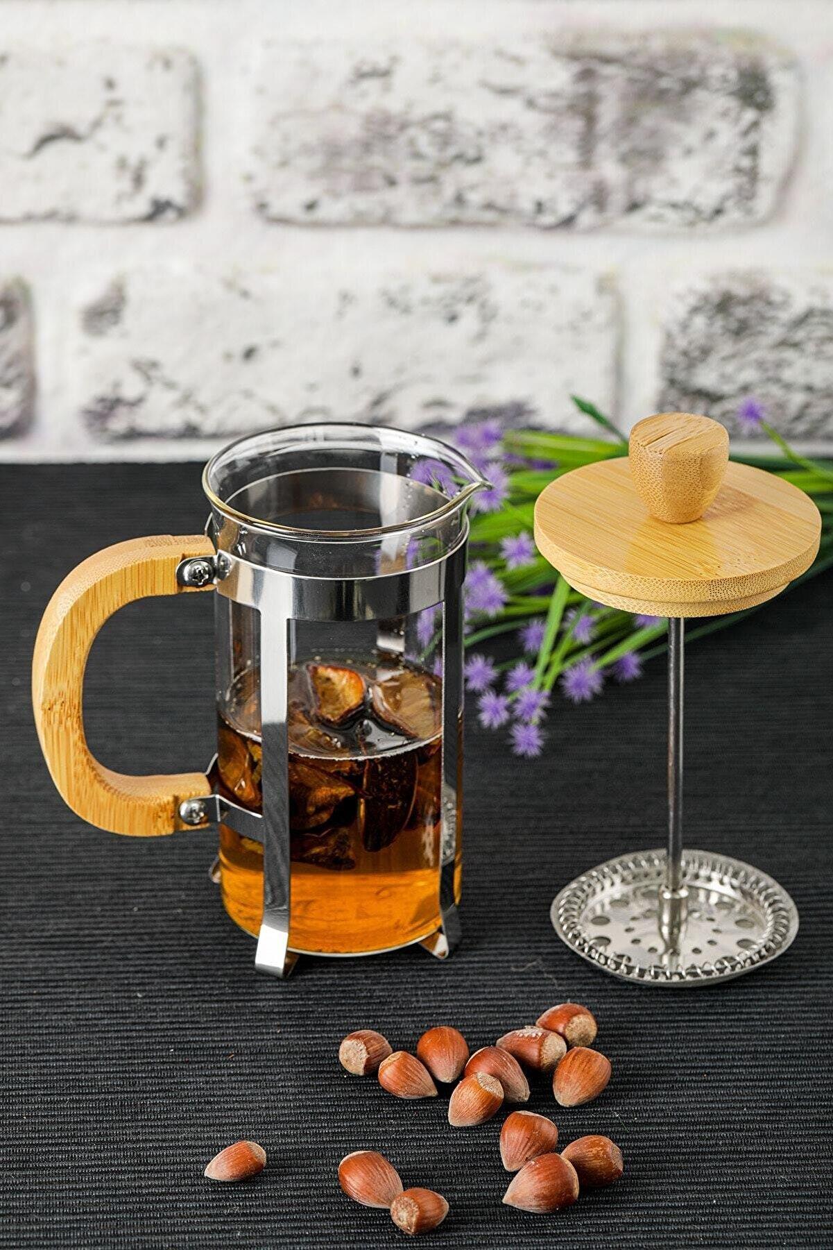 Bambu French Press Çay Filitre Kahve Demlik 350 ML | Hometarz