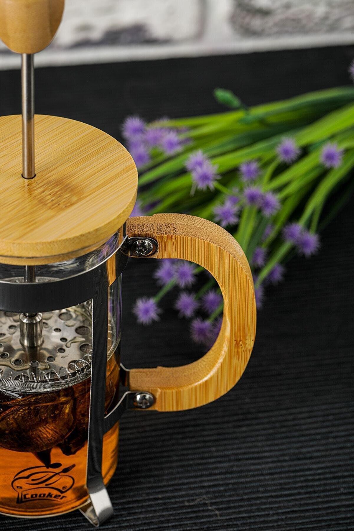 Bambu French Press Çay Filitre Kahve Demlik 350 ML | Hometarz