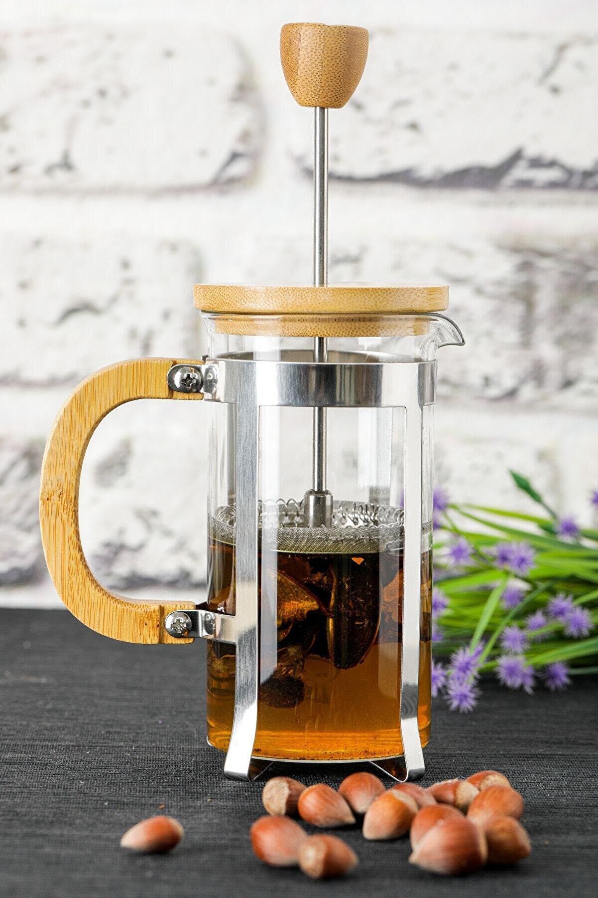 Bambu French Press Çay Filitre Kahve Demlik 350 ML | Hometarz