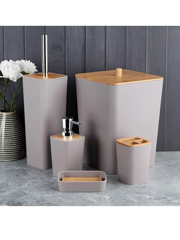 Banyo Seti 5 Parça Akrilik Bambu Banyo Aksesuar Takımı | Hometarz