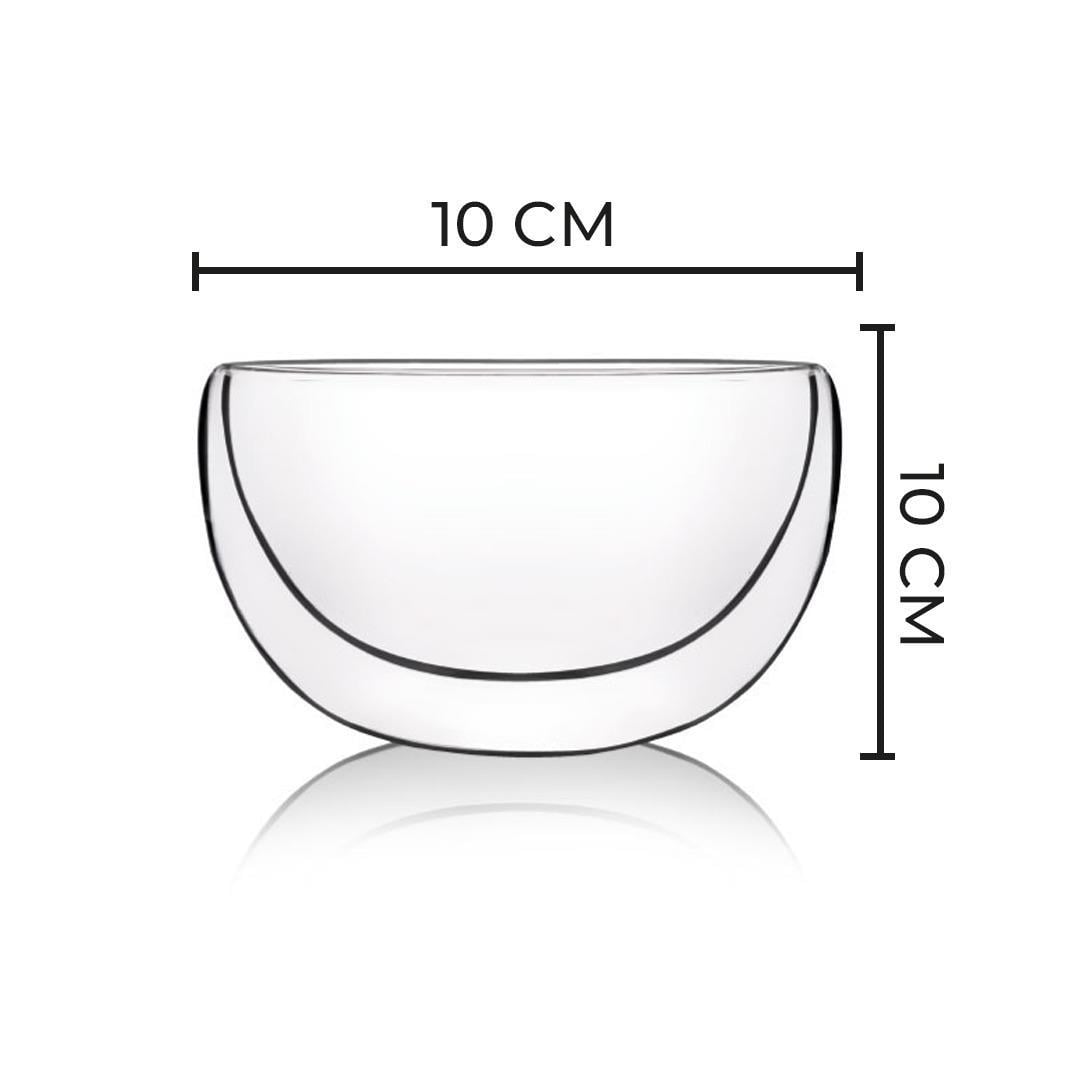 Cam Çerezlik Şekerlik Kase Yuvarlak Çift Cidarlı 300 Ml | Hometarz