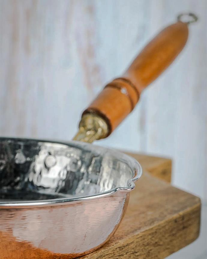 El Yapımı Bakır Yağ Kızartma Tavası - Küçük Sosluk 14 CM  - Hometarz