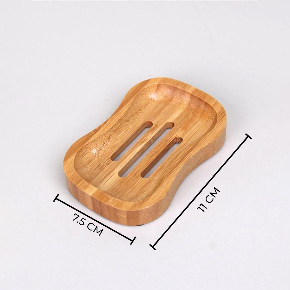 Katı Sabunluk Bambu Oval Izgaralı 11 cm | Hometarz