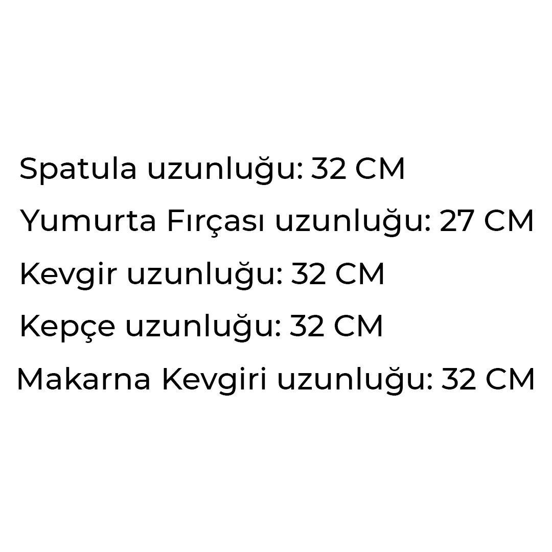 Kepçe Kevgir Spatula Fırça Seti Bambu Saplı 5 Parça Mutfak Takımı | Hometarz