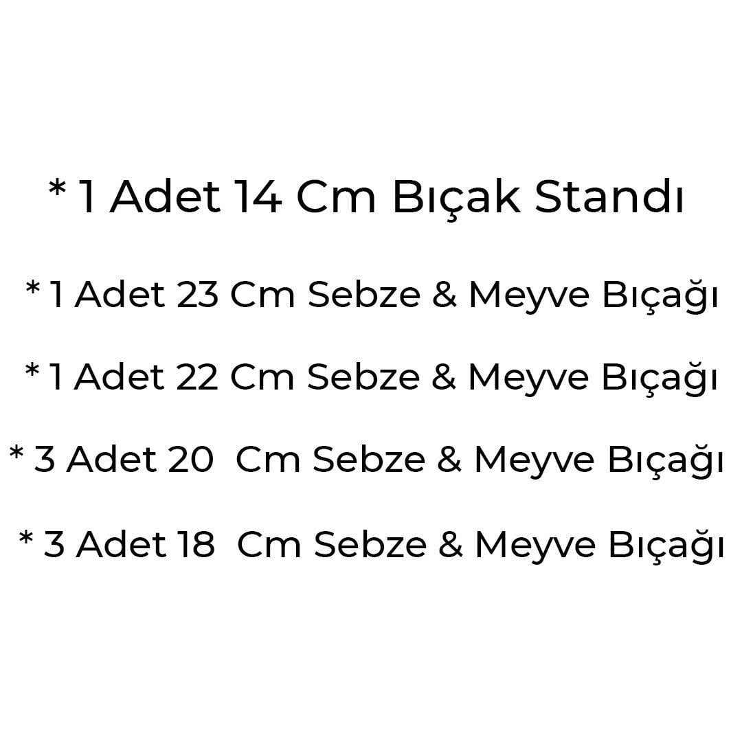 Mutfak Şef Bıçak Seti Stantlı Bıçak Takımı Paslanmaz | Hometarz 