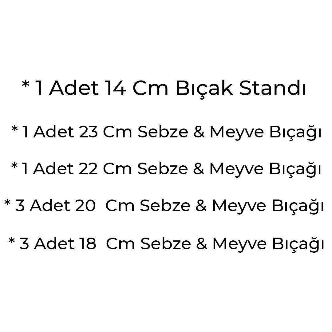 Mutfak Şef Bıçak Seti Stantlı Bıçak Takımı Paslanmaz | Hometarz 