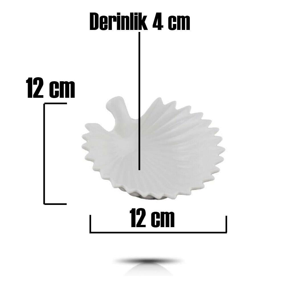 Porselen İstiridye Reçellik Çerezlik Beyaz 6'lı 12 Cm | Hometarz