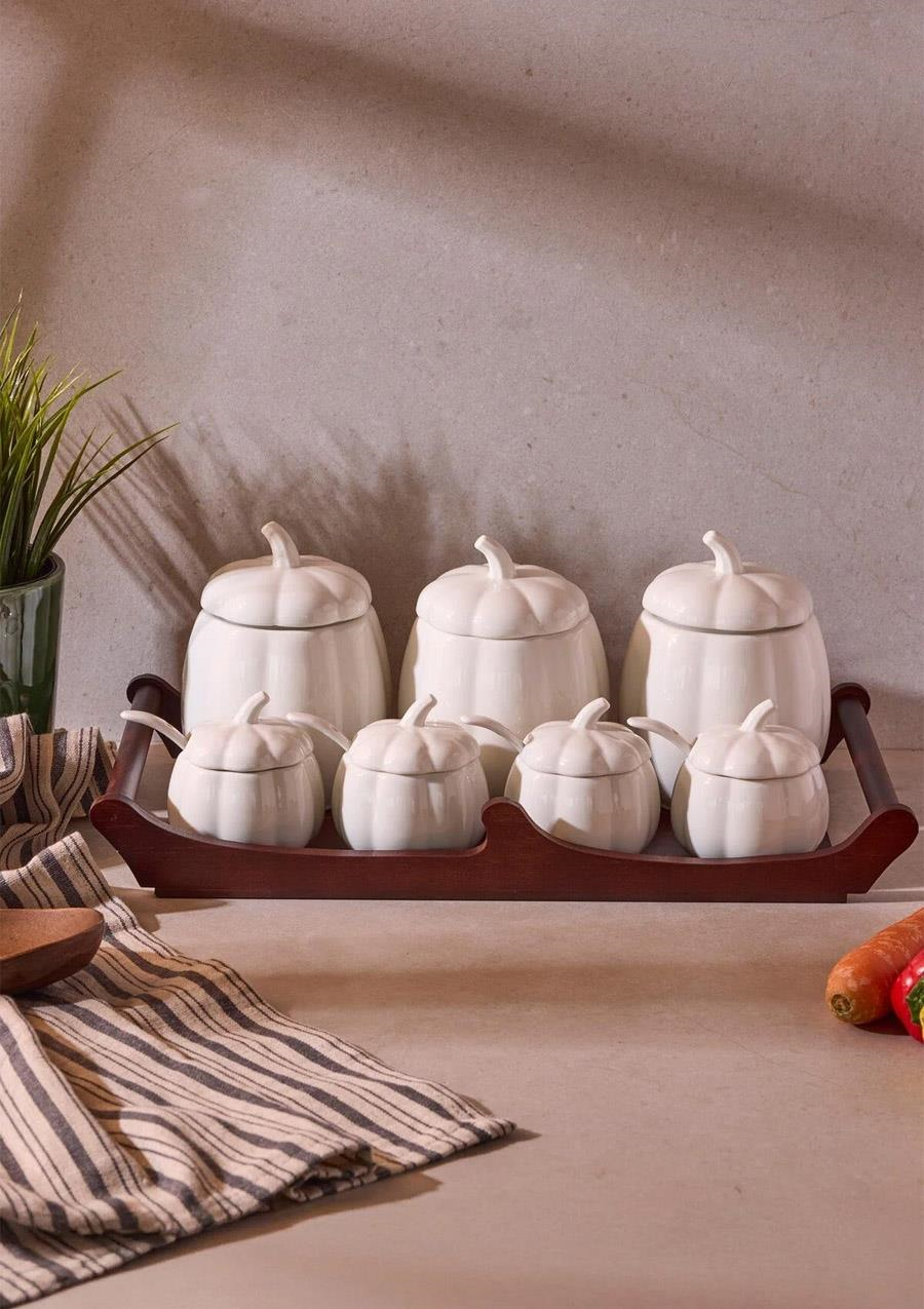 Pumpkin 7'li Tepsili Çok Amaçlı Baharatlık Seti