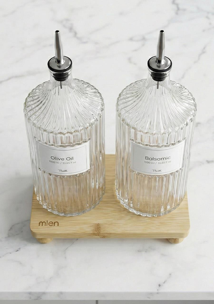 Viking 2'li Cam Yağlık Seti - 3 Parça, 2x1 Litre, Gümüş
