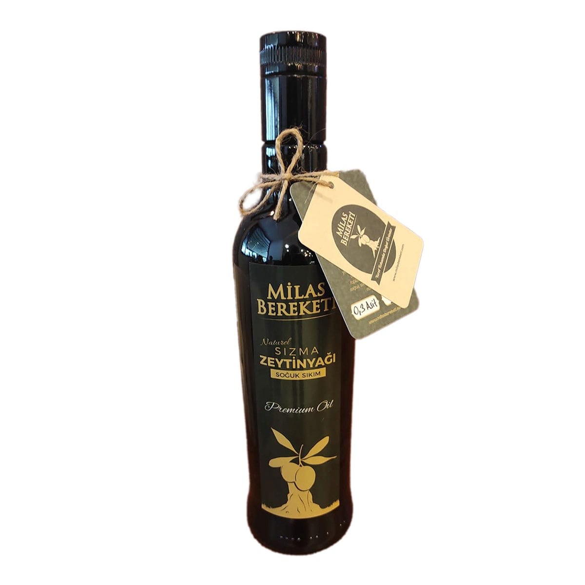 NATURAL SOĞUK SIKIM SIZMA ZEYTİNYAĞI 500ml (Memecik Zeytini / 0.3 Asit / 550 Polifenol) CAM ŞİŞE