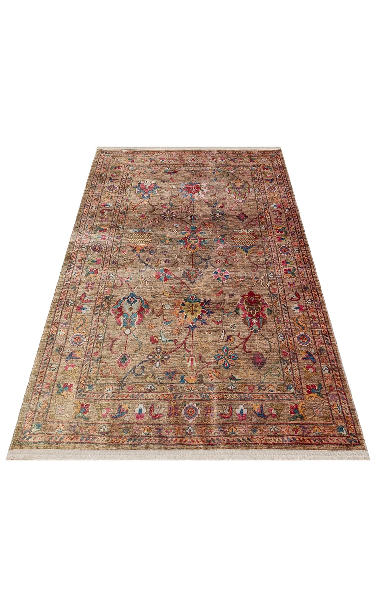 ANTIQUE ATK 08 BEIGE  Kolay kullanımlı Kaymaz Karabağ ve Antik Desenlere Sahip Yıkanabilir Makine Halısı