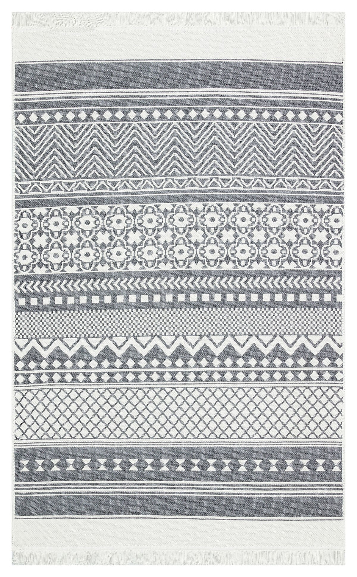 ARYA AR 07 GREY  Yıkanabilir Çift Taraflı Modern Desenli Dokuma Kilim