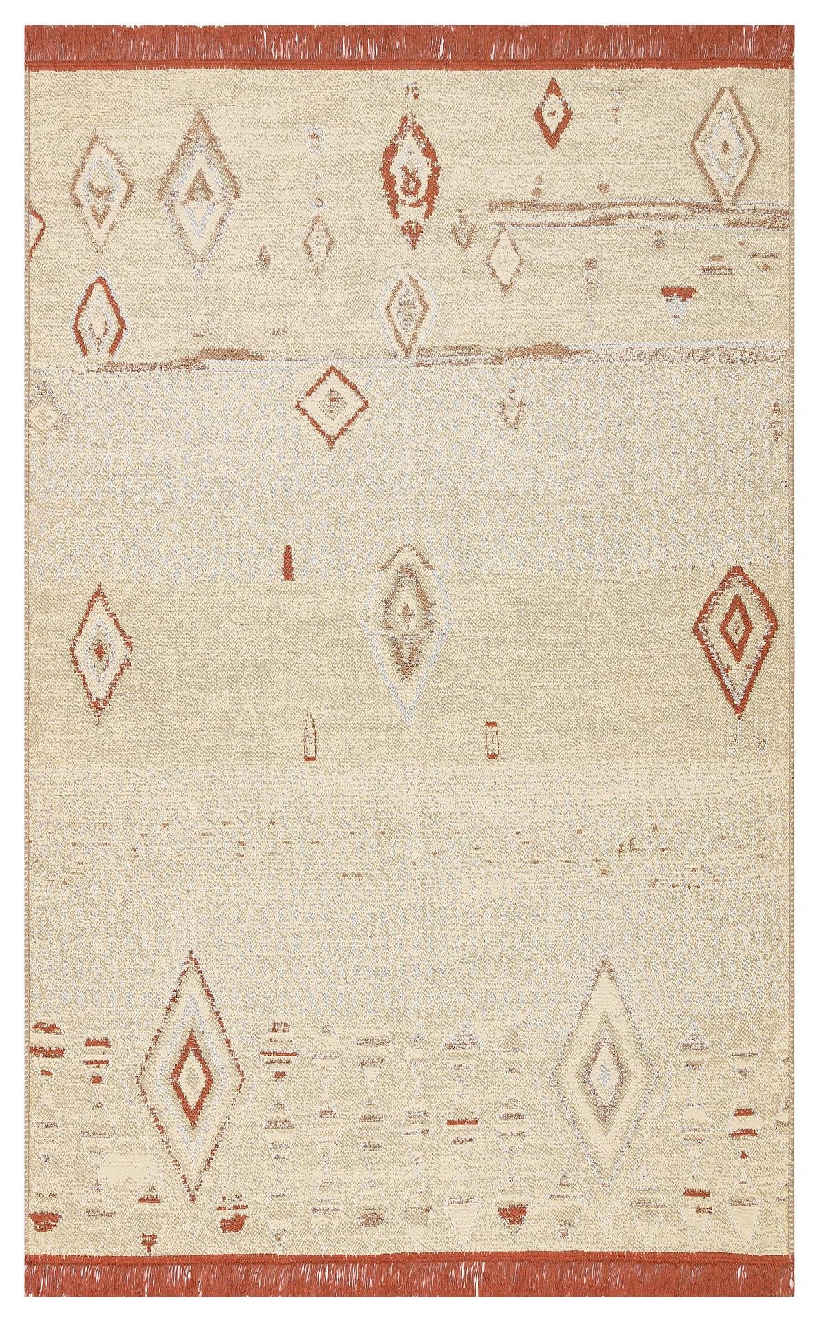ARYA AR 37 TERRA  Yıkanabilir Çift Taraflı Modern Desenli Dokuma Kilim