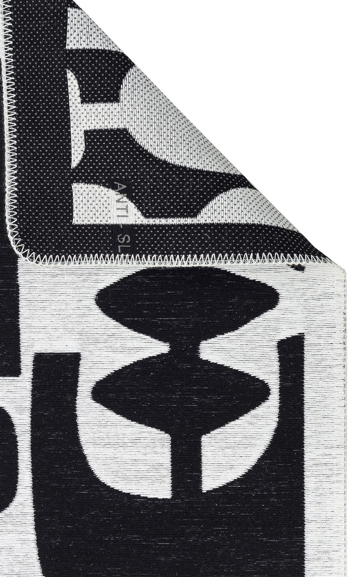ARYA NEO ARN 07 WHITE BLACK  Yıkanabilir Kaymaz Tabanlı Modern Pamuk Kilim