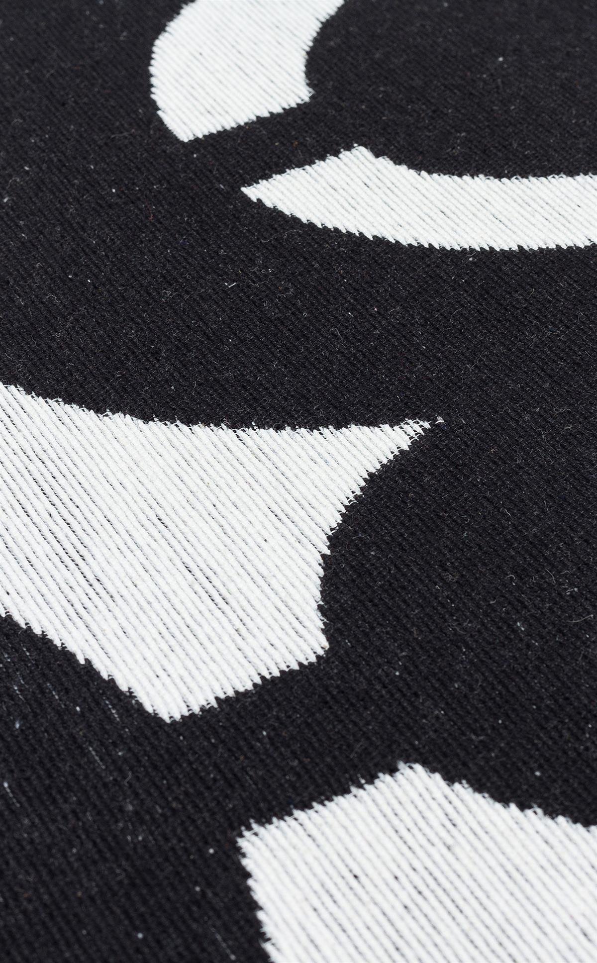 ARYA NEO ARN 07 WHITE BLACK  Yıkanabilir Kaymaz Tabanlı Modern Pamuk Kilim