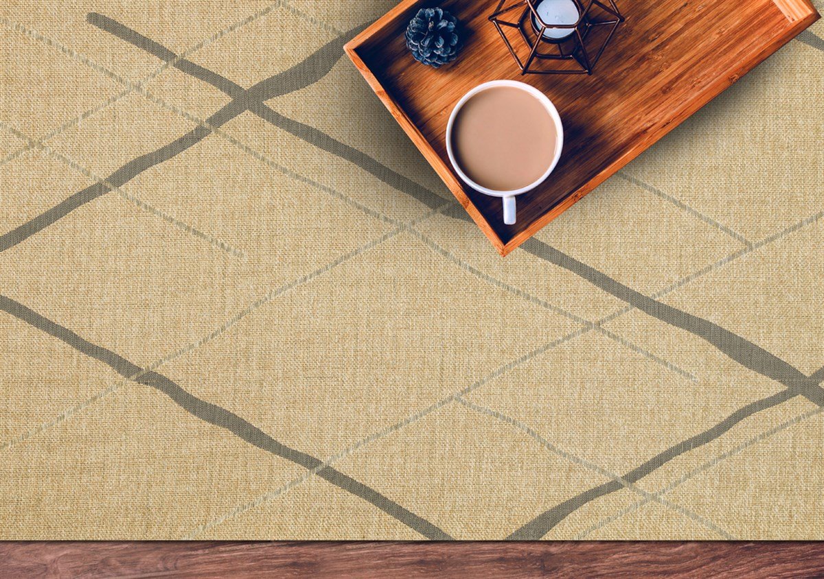 BROOKLYN BRK 05 NATURAL GREY  Hasır Görünümlü Kaymaz Renkli Dokuma Modern Kilim