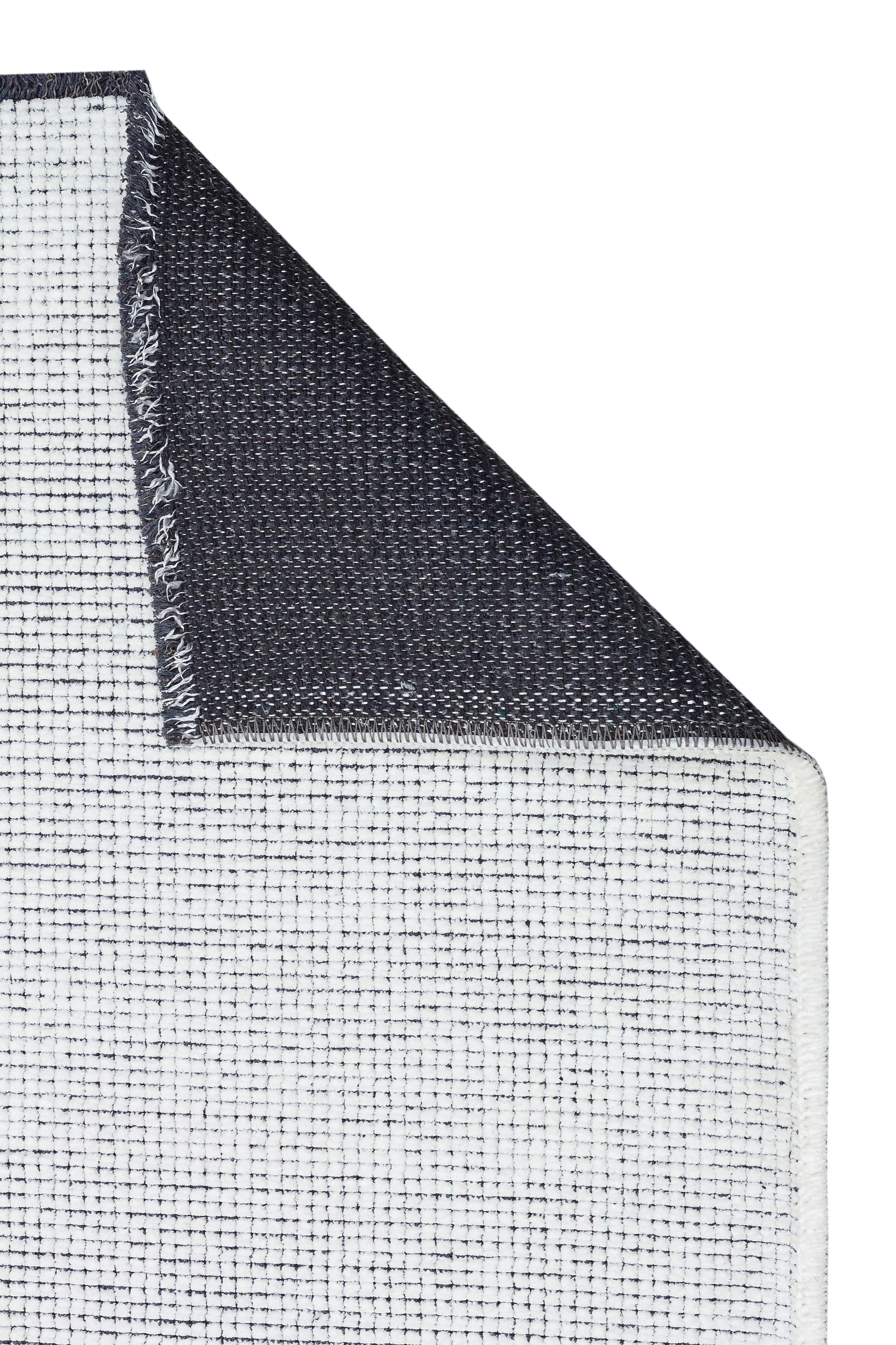 CAPRI CPR 01 WHITE  Hav Toz Vermez Kaymaz Kolay Kullanımlı Yıkanabilir Düz Renk Kilim