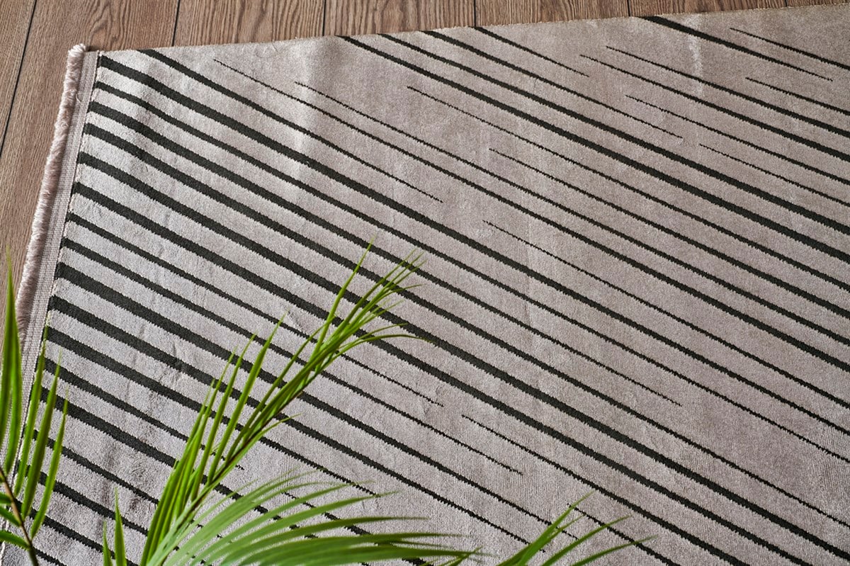 CORDOBA NEW DB 06 ANTRASIT VIZON NW  Parlak Yüksek Alçak Dokulu Modern Makine Halısı