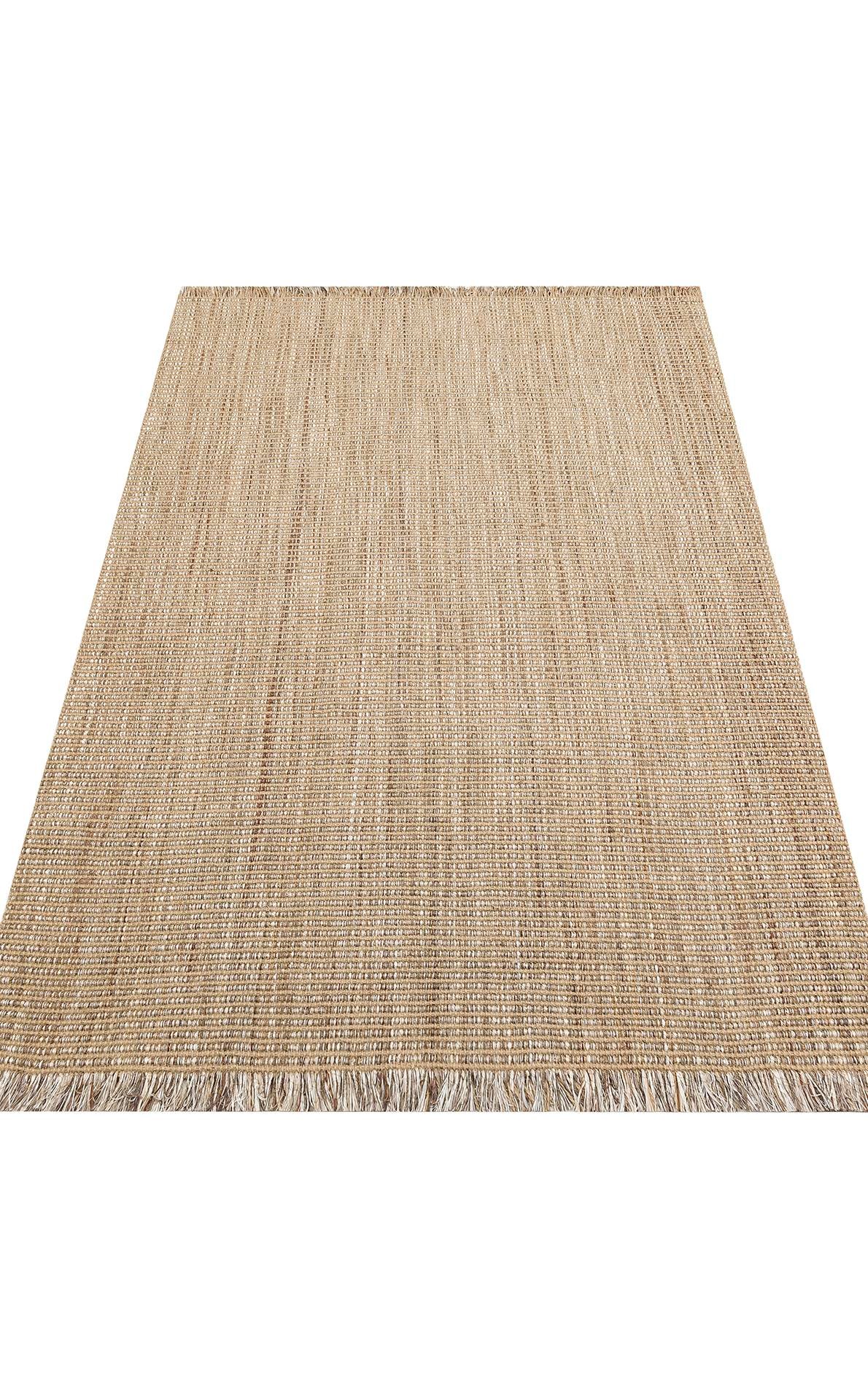 DOHA DH 01 BEIGE  Jüt ve Polyester ile Üretilen Çift Taraflı Modern Kilim