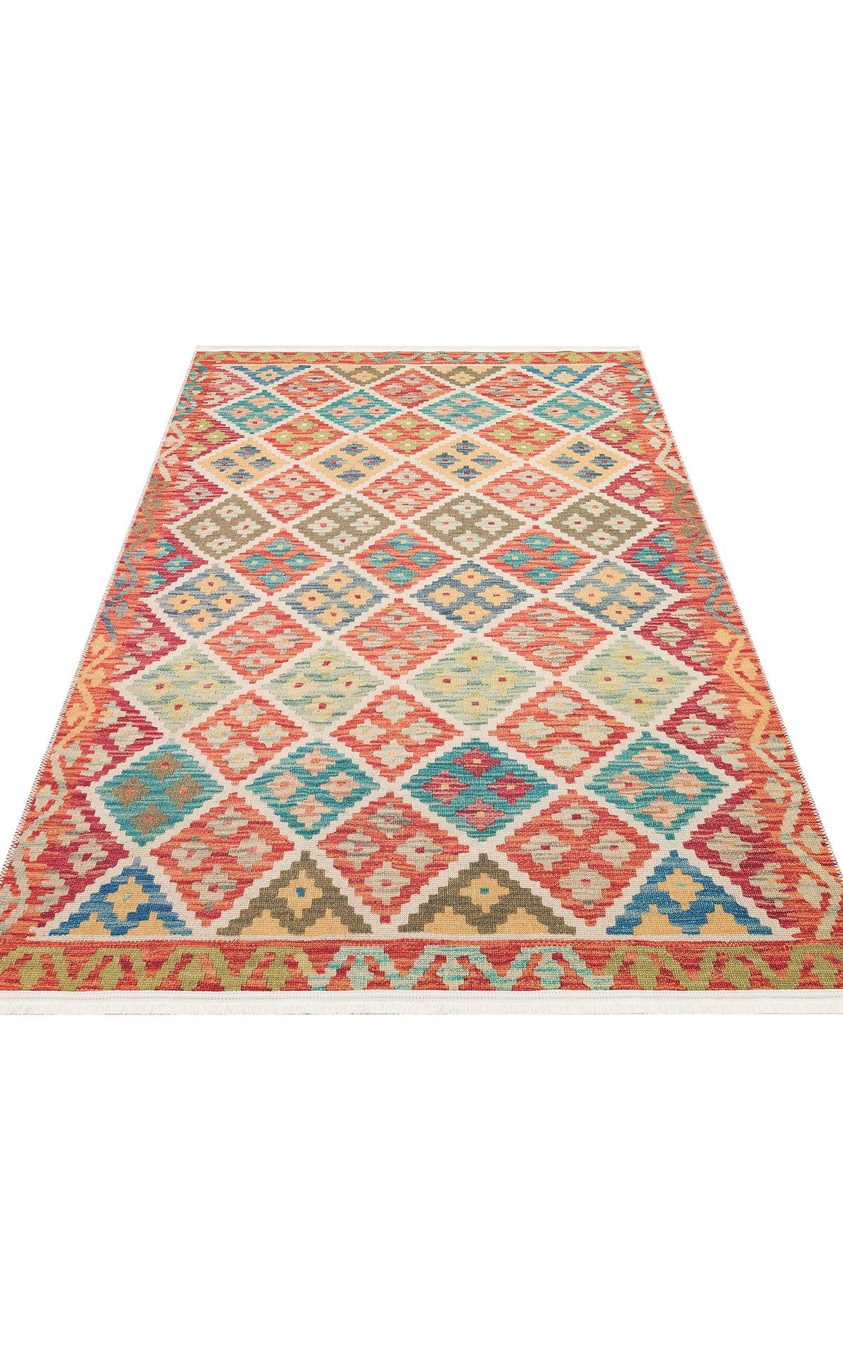 ELISTA ELS 104 CREAM MULTY  Vintage Desenlere Sahip Kaydırmaz Yıkanabilir Modern Halı