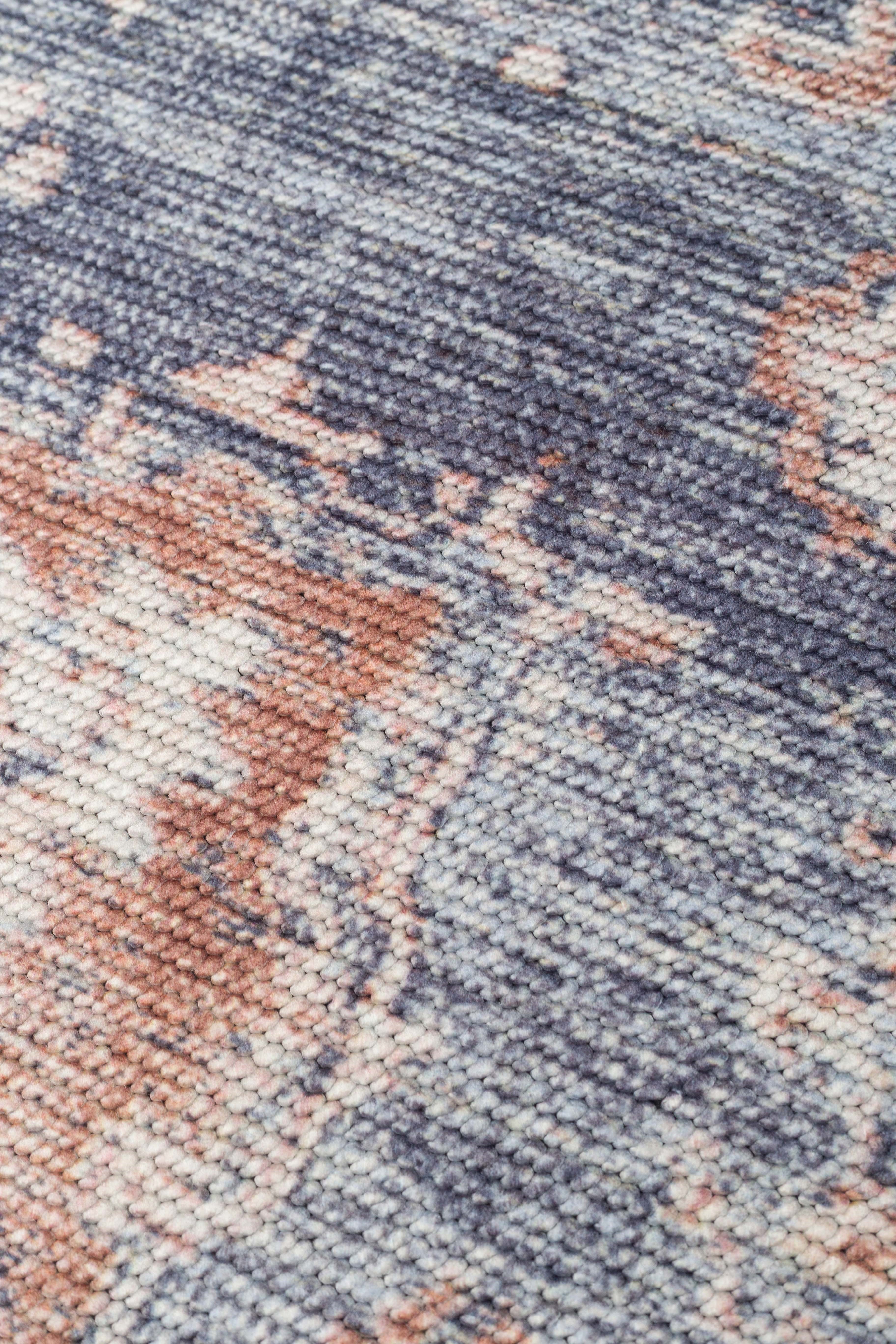 ELISTA VINTAGE ELS 202 NAVY BEIGE  Vintage Tasarımlı Yumuşak Bukle Dokuma Kaymaz Tabanlı Yıkanabilir Modern Halı