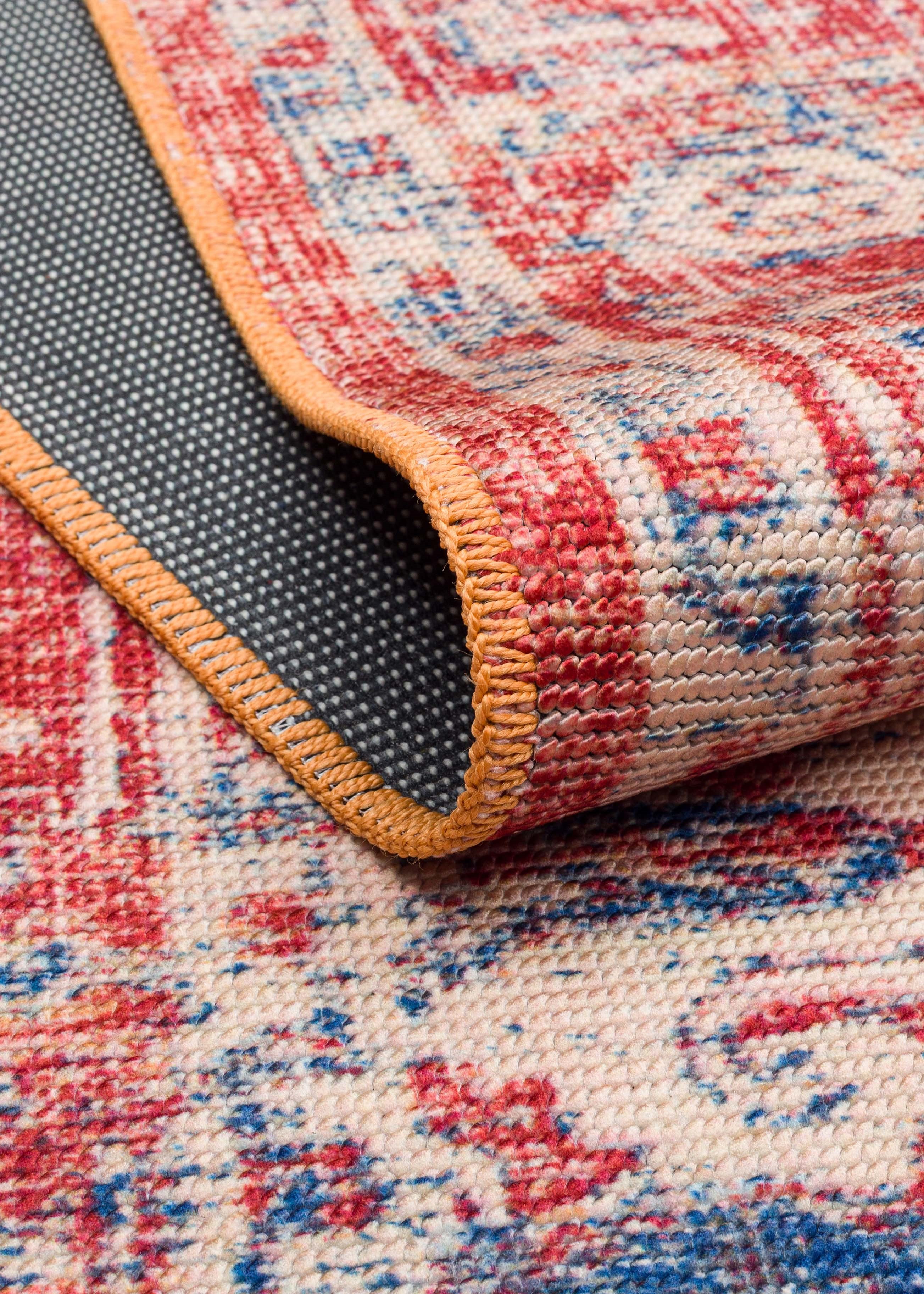 ELISTA VINTAGE ELS 202 RED BEIGE  Vintage Tasarımlı Yumuşak Bukle Dokuma Kaymaz Tabanlı Yıkanabilir Modern Halı